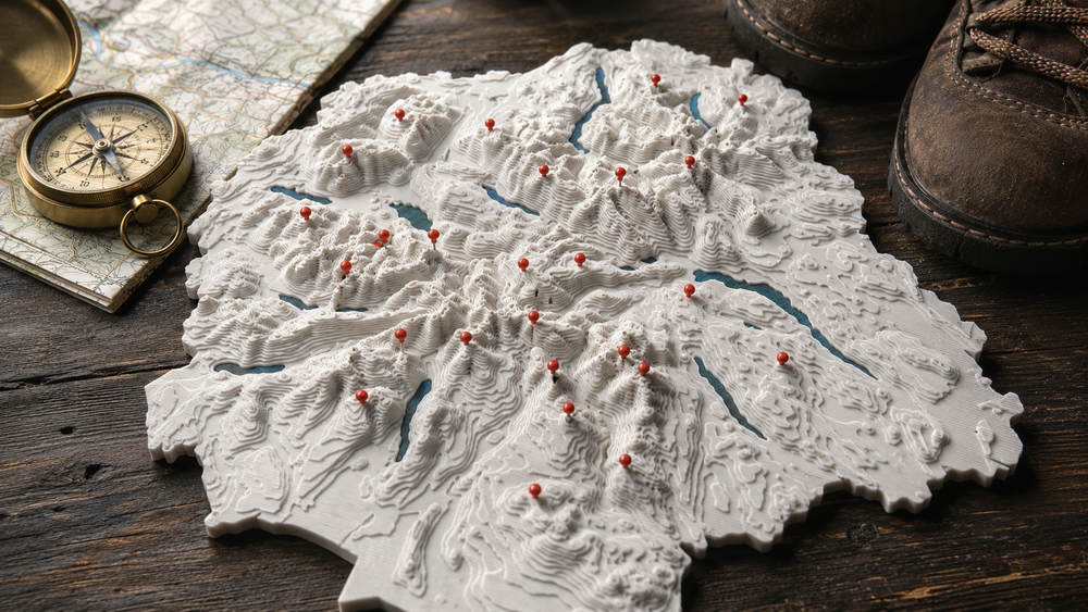 Relief tracking map
