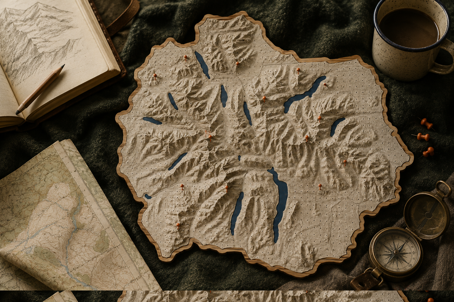 Wainwright relief tracker arranged with walking equipment